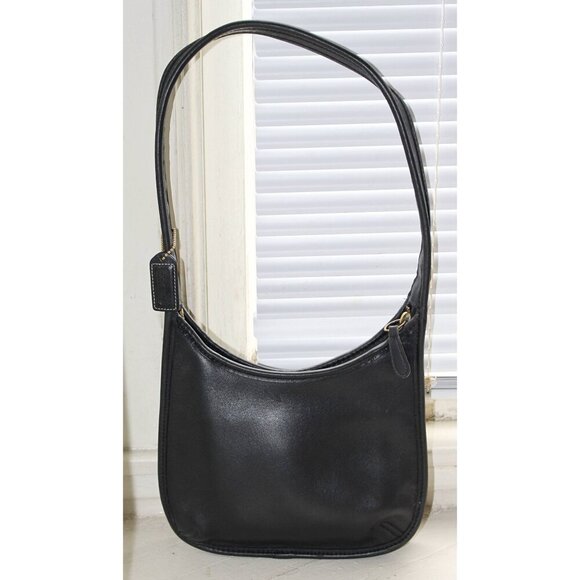 Coach Handbags - Coach Vintage - Ergo Mini Zip Bag 9020 in Black + Brass, USA 1997 - EUC!